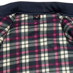 KALB SOFTSHELL VEST SIZE LARGE OUTDOOR LAYERING POLYESTER FLEECE PLAID
